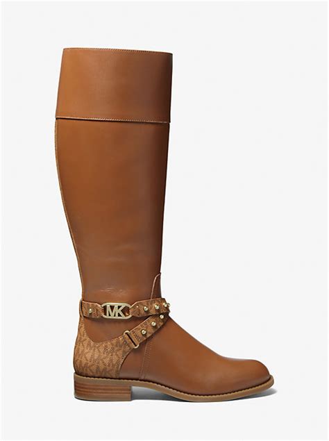 michael kors kincaid faux leather riding boot|Michael Kors Kincaid Faux Leather & Logo Riding Boot, .